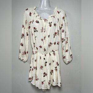 altar'd state Ivory White Floral Romper Women Sz M Cottagecore Beach Travel